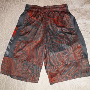 Kids large Russell shorts red striped